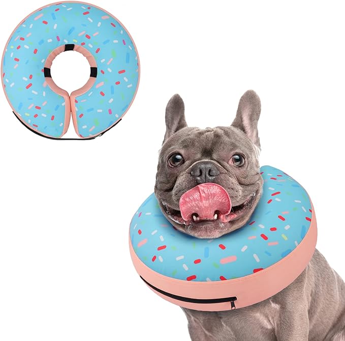 Supet Inflatable Dog Cone Collar Alternative After Surgery, Dog Neck Donut Collar Recovery E Collar, Soft Dog Cone for Small Medium Large Dogs