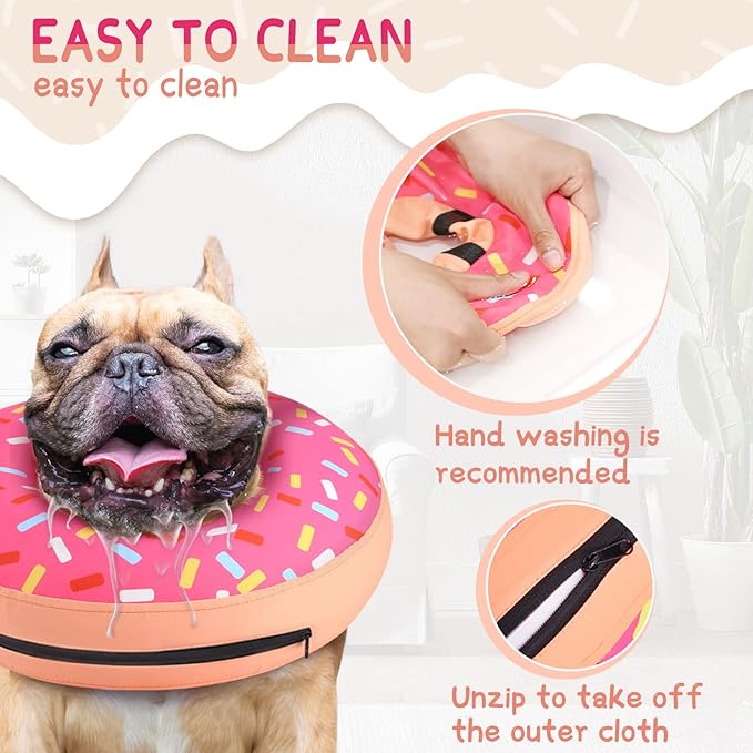 Supet Inflatable Dog Cone Collar Alternative After Surgery, Dog Neck Donut Collar Recovery E Collar for Neuter, Soft Dog Cone for Small Medium Large Dogs