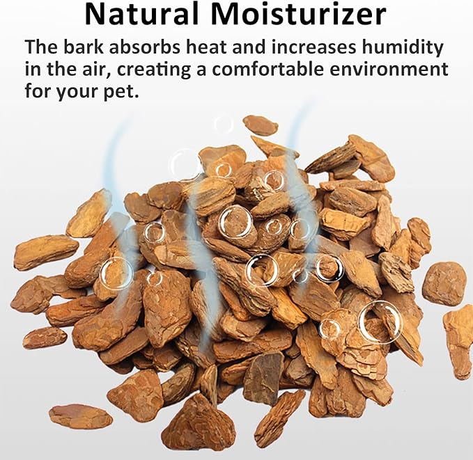 Hamiledyi Reptile Bark Bedding Tortoise Habitat Substrate Natural Terrarium Bark Wood Chips Tank Supplies for Snake Spiders Bearded Dragons Hermit Crabs Geckos