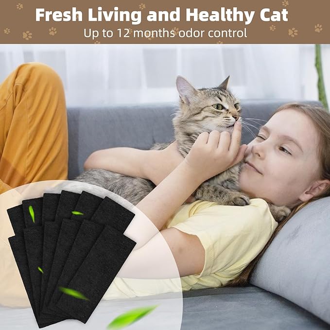 12 Pack Carbon Filters Compatible with Litter-Robot 3 by Whisker, Cat Litter Box Filters Replacement Absorb Odors and Control Damp from Pets, Keep Home Fresh