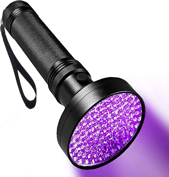 UV Black Light Flashlight - Powerful 100 LED Blacklight Flashlights for Pet Urine Detection, Dog Stain, Scorpion, Resin Curing, Counterfeit Money Bed Bugs, Carpet Odor Eliminator Remover