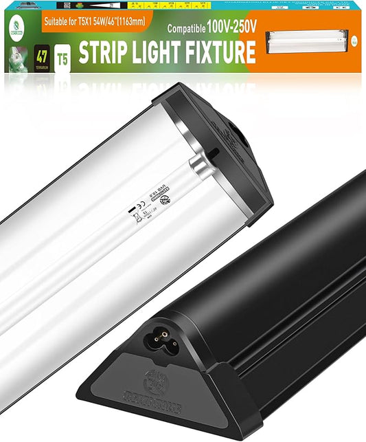 T5 UVA UVB Reptile Light Combo Kit(100V-250V Wide Voltage), Reptile Light Fixture with UVB 10.0 Fluorescent Tube, 54W UVA UVB Lamp Bulb for Bearded Dragon Tortoise