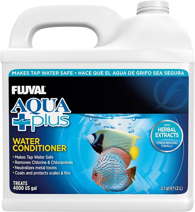 Fluval AquaPlus Water Conditioner, Aquarium Water Treatment, 0.5 Gal., A8345,White