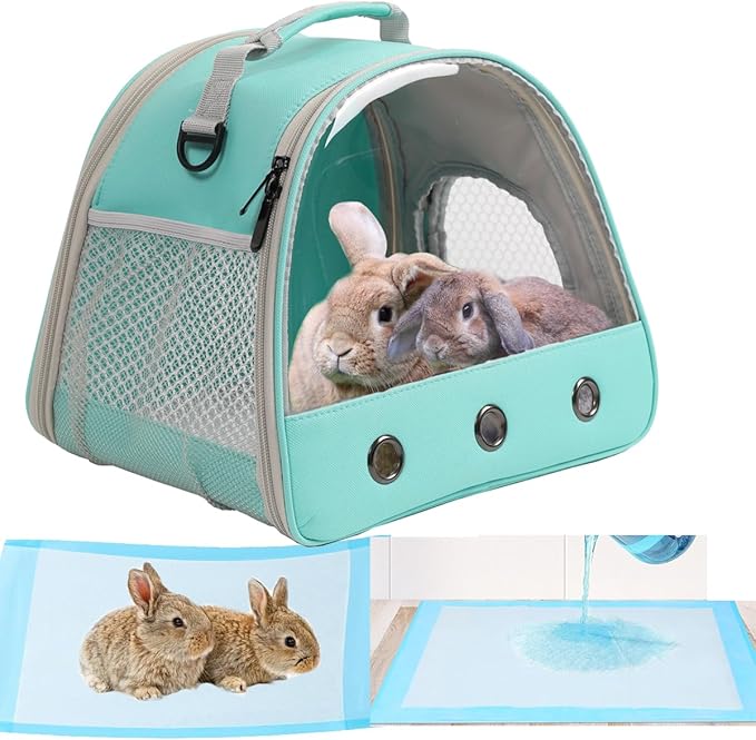 Reptile Travel Carrier Bag with Absorbent Pad Set, Pee Pad with Leak-Proof Quick-Dry Design for Guinea Pig,Portable Bearded Dragon Bag for Sugar Glider,Hedgehog,Rat,Bunny,Rat,Outdoor Used