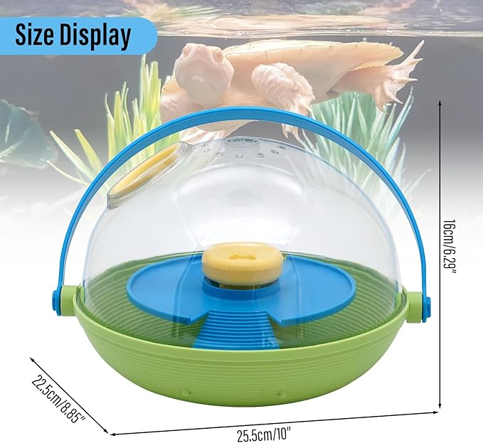 3 in 1 Tortoise Egg Incubator, Portable Tortoise Turtle Egg Incubator, Tortoise Breeding Box, Incubation, Feeding and Hibernation, Holds 6 Tortoise Reptile Eggs, 360-Degree Observation