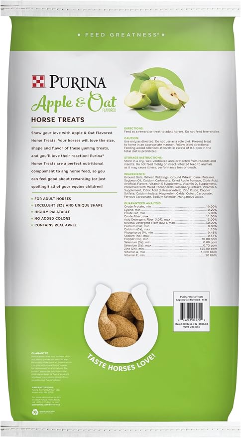 Purina Apple and Oat Flavored Horse Treats, 15 Pound Bag