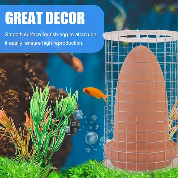 1 Set Spawning Bucket Pottery Clay Cone Aquarium Egg Crate Discus Breeding Cone for Shrimp Breeding Bucket Aquarium Separator Fish Tank Reproduction Ornament Cones Fry