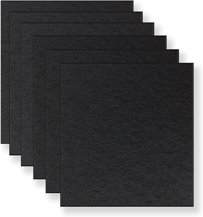 Hooded Litter Box Filters - Replacement Filters - Activated Charcoal Filter - 6 Inch x 6.5 Inch - 6 Pack