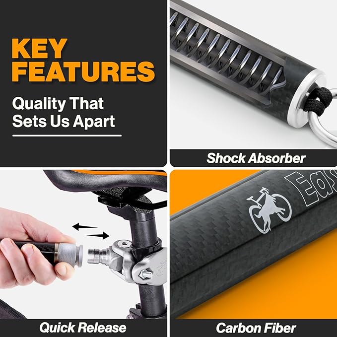 V2.0-180° Rotating Dog Bike Leash - with Shock Absorbers and Quick Attach Mechanism | Carbon Fiber | Detachable, Adjustable for The Smoothest Ride- Patent Pending