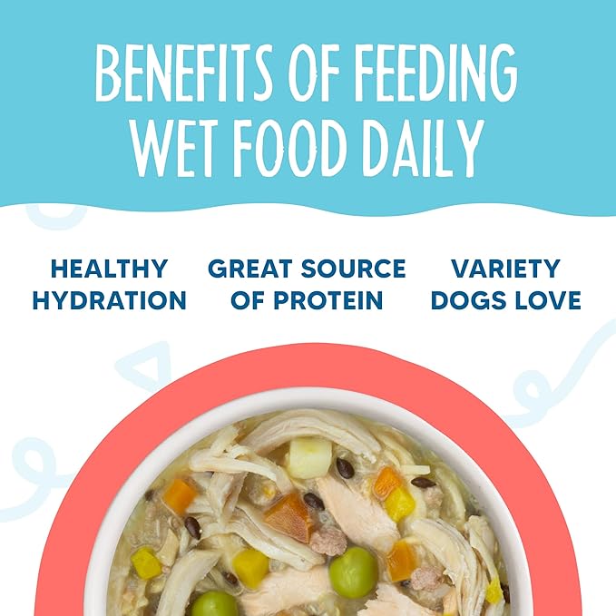 Weruva Meals 'n More Natural Wet Dog Food, Woof Woof Floof! Skin & Coat Health Variety Pack, 3.5oz Cup (Pack of 10)