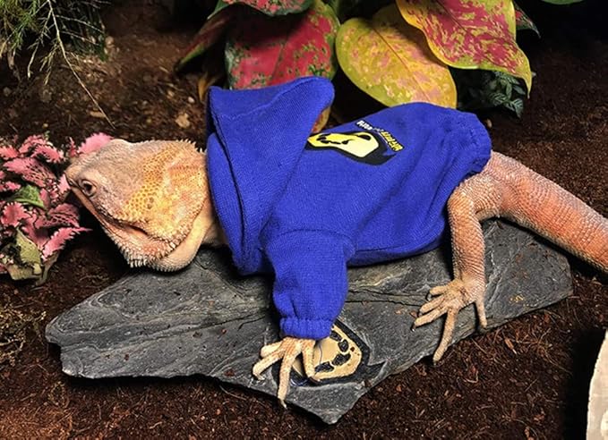 Lizard Clothes for Bearded Dragons Reptile Apparel Handmade Cotton Material Hoodies Sweater for Skin Protection Photo Party for Crested Gecko Chameleon