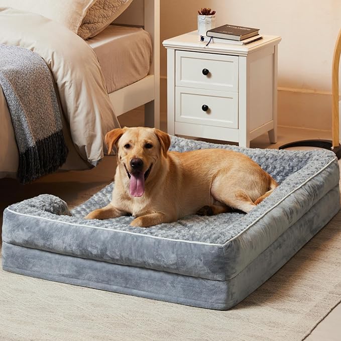 WNPETHOME Orthopedic Dog Bed for Extra Large Dogs - XL Waterproof Dog Bed, Bolster Dog Sofa Be Waterproof Dog Couch for Pet Sleeping, Pet Bed for Large Dogs