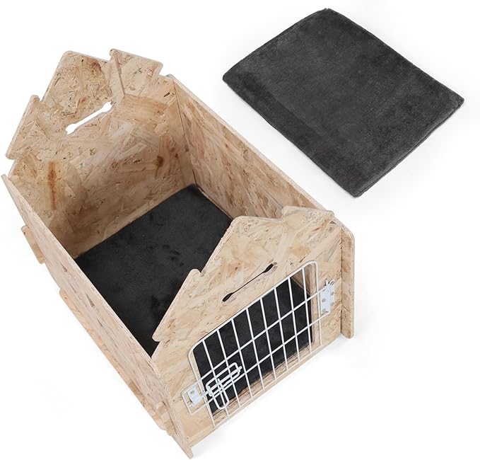 Dog House Indoor for Small Dogs or Cats, Cozy wooden design, Small indoor bed house, with Air Vents and Elevated Floor Warm Dog Cave