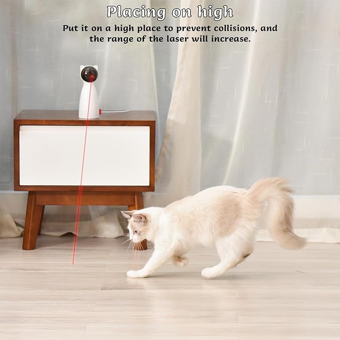 Automatic Cat Laser Toy Interactive Cat Toys for Indoor Cats/Kitty/Dogs (DIY Sticker) (Colorful)