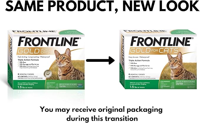 Frontline Gold Flea & Tick Treatment for Cats, Pack of 6