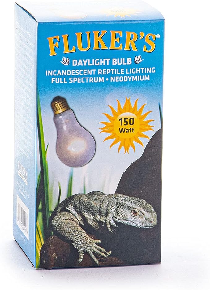 Fluker's Incandescent Reptile Lighting, Full Spectrum Daylight Bulb for Reptiles, Made with Neodymium, Provides Infrared Light, 150-Watt