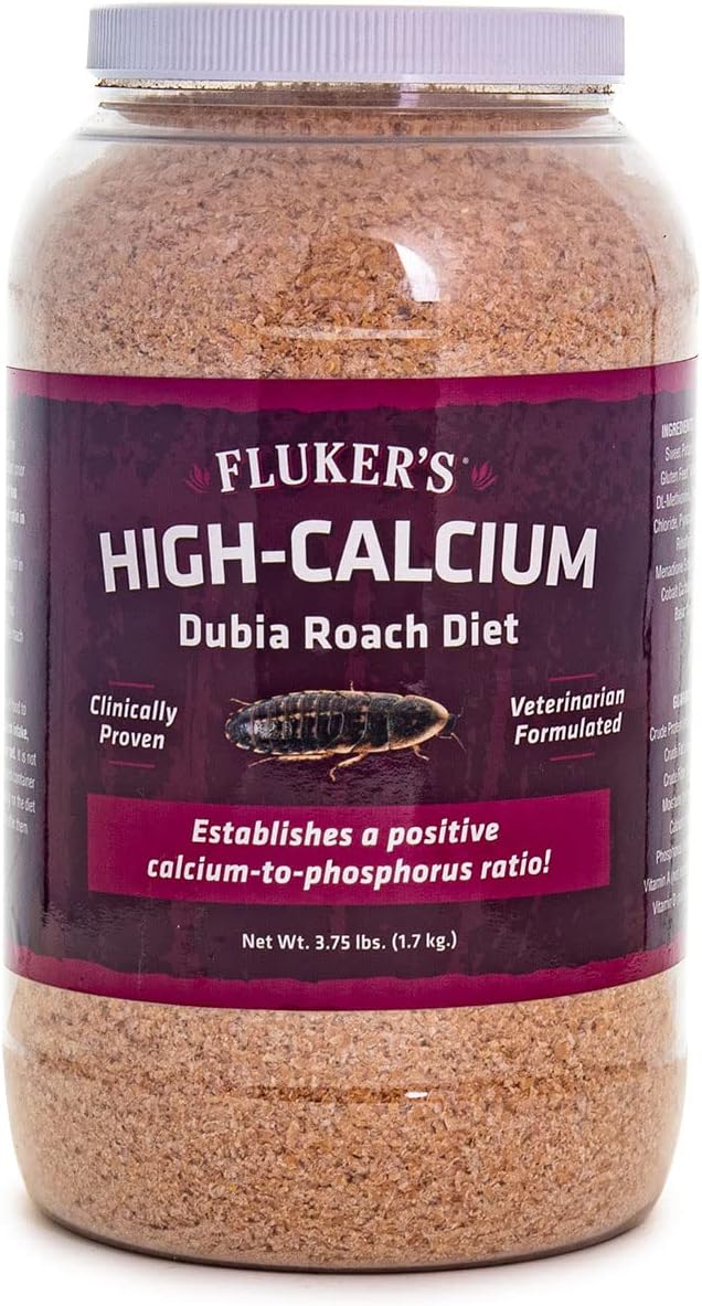 Fluker's High Calcium Dubia Roach Diet, Can Be Used as a Gut-Loading Food or Bedding, 3.75 lbs.