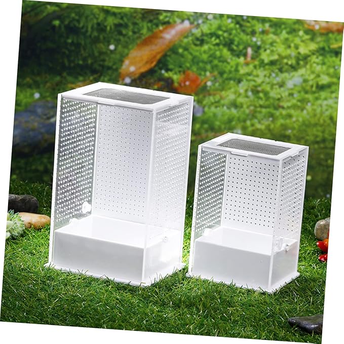 POPETPOP Reptichip 3 Pcs Villa Box Glass Containers Snail Terrarium Lizard Terrarium Lizard Reptile Container Shrimp Breeding Tank Snake Hatching Box White Acrylic Climbing Box Aquarium Reptisoil