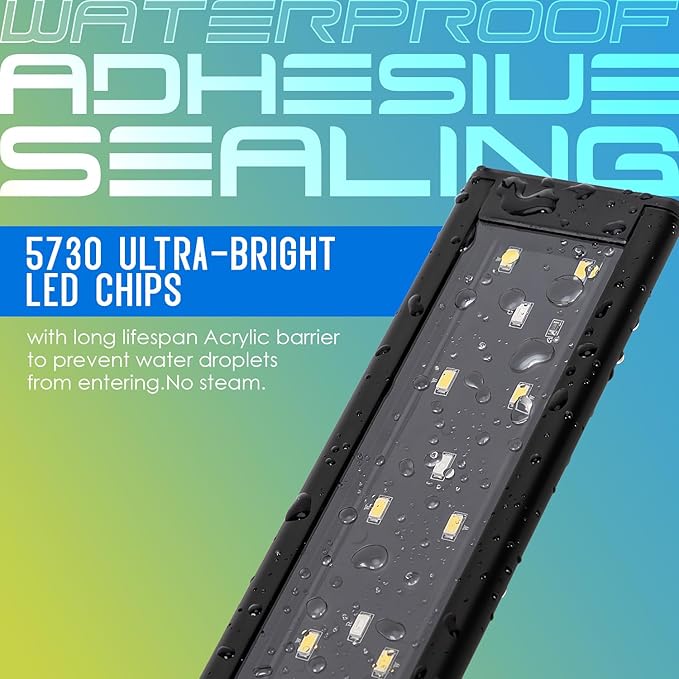 Aquarium Light,Full Spectrum Aquarium Light with Expandable Bracket,White Blue Red Green LEDs, Adjustable Timer and Brightness for 36~46IN Fish Tank