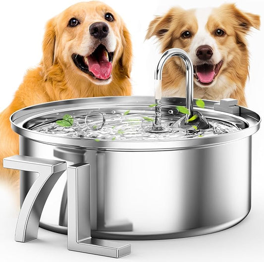 oneisall Dog Water Bowl Dispenser,7L Quiet Automatic Dog Water Dispenser Stainless Steel,100% BPA-Free for Cats and Small and Medium Large-Sized Dogs