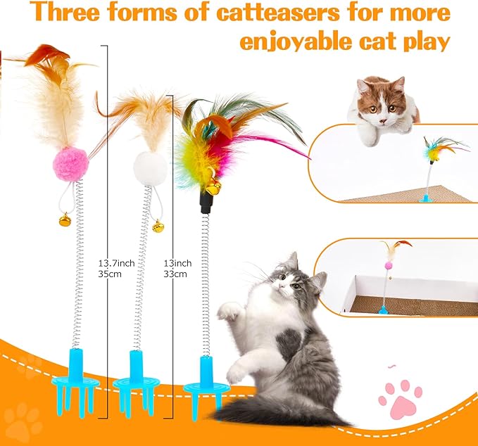 Enhance Cat's Joy and Promote Healthy with Cat Toy Accessories for Scratching Cardboards and Cat Scratcher Boxes (Cardboard Not Included)