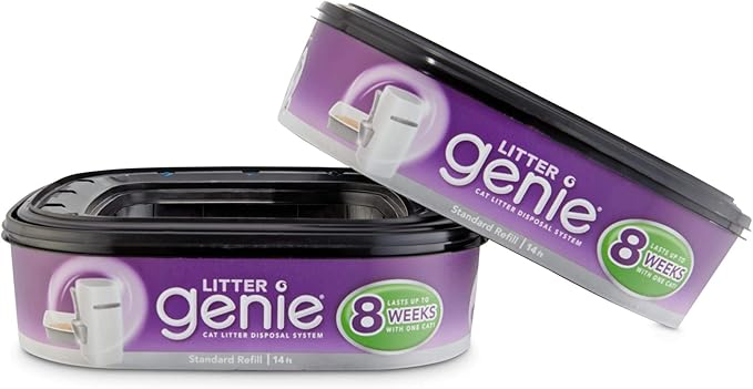 Litter Genie Standard Refill Cartridge for Cat Litter Disposal System, Pack of 2, 2 CT