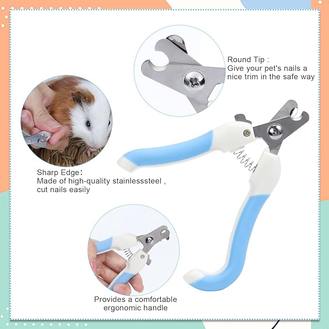 8 PCS Rabbit Grooming Kit, Rabbit Brush, Small Animal Pets Grooming Kits Include Pet Grooming Shedding Slicker Brush, Bath Massage Glove Brush, Nail Clipper, Flea Comb, Pet DoubleSided Comb for