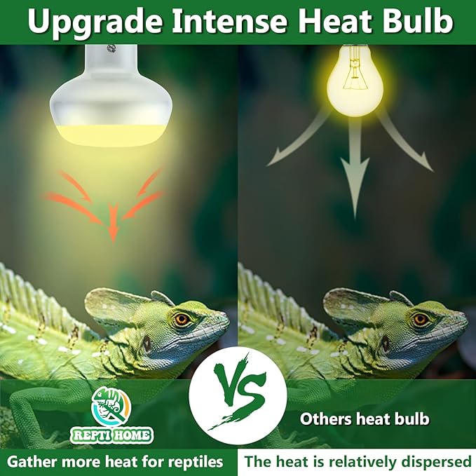 Reptile Heat Lamp Bulbs Intense 100W 4 Pack, Reptiles & Amphibians UVA Basking Spot Lamp Bulb,Simulate Natural Sunlight Reptile Daylight Heat Bulb for Bearded Dragon, Snake