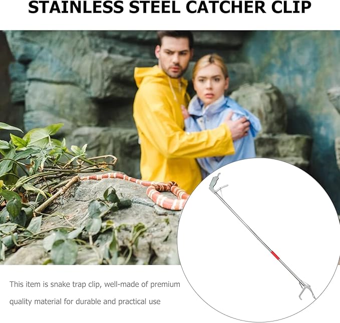 POPETPOP 1pc Clip Home Garden Tool Agriculture Tool Easy to Operate Snake Flexible Snake Lightweight Snake Easy to Clean Snake Fold Stainless Steel Jaws Terrarium Buckle