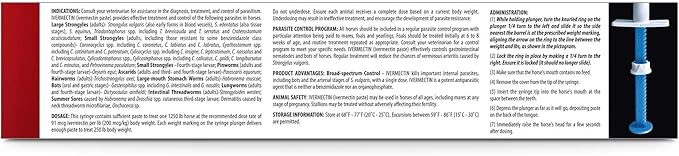 Jeffers Ivermectin Horse Dewormer | Single Dose for Horses | Gel Dewormer for Horses