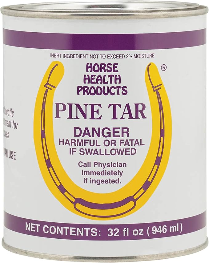 Flagline Horse Health Pine Tar, Natural Topical Antiseptic for Use on Horse Hooves, Helps Retain Moisture, Helps Keep Hooves from Cracking and Splitting, 32 Fluid Ounces