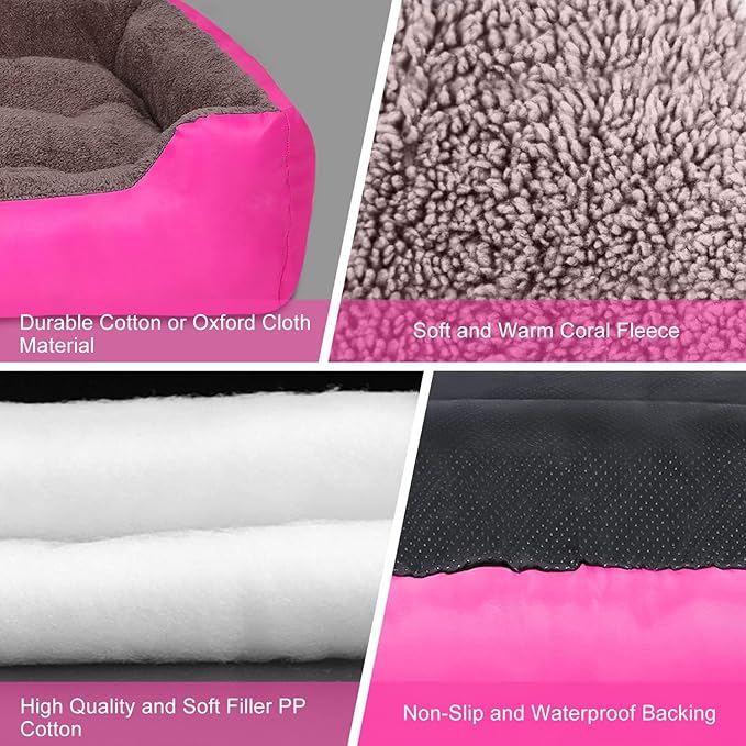 PUPPBUDD Dog Beds for Medium Dogs, Washable Dog Bed Comfortable and Breathable Pet Bed Rectangle Warming Dog Bed for Medium Dogs