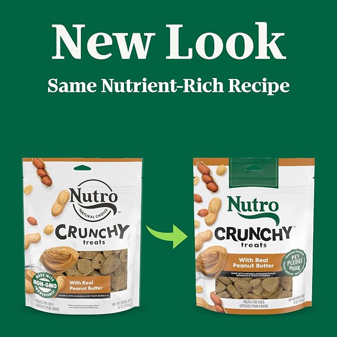 Nutro Crunchy Dog Treats With Real Peanut Butter, 16 oz. Bag