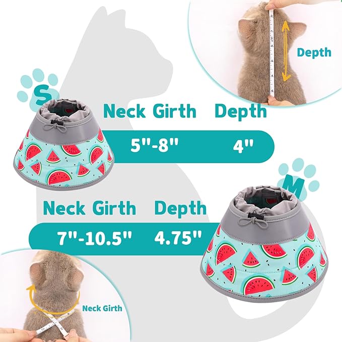 Cat Cone Collar Soft, Comfortable Cat Recovery Collar Pet Cone for Small Large Cats, Lightweight Elizabethan Collar for Cats Kittens After Surgery Prevent from Licking Wounds, Light Blue, S