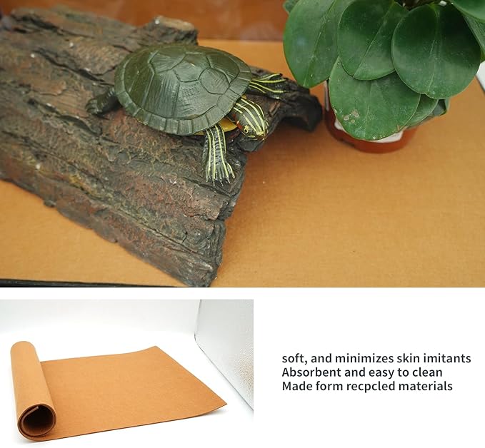 2 Pack 20 Galoon Reptile Carpet Reptile Mat & Reversible Substrate, Terrarium Liner Bedding for Lizard,Chameleon,Gecko,Snake,Ceratophrys (30 X12 in, Brown)