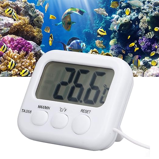 Water Thermometer with LCD Digital, Temperature Measuring Tool with Liquid Display for Water Temperature Monitoring for Fish Tank Aquarium