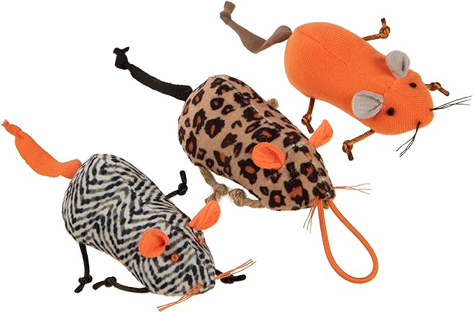 SmartyKat Instincts 3-Pack HappyNip Safari Sneakers Plush Interactive Cat Toys, Contains Catnip & Silvervine - Multicolor, 3-Pack