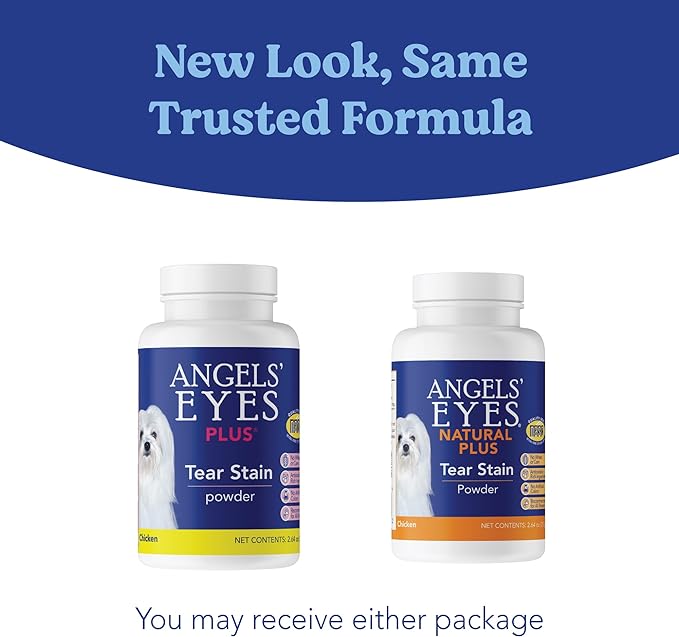 ANGELS' EYES NATURAL PLUS Tear Stain Prevention Chicken Powder for Dogs | All Breeds | No Wheat No Corn | Daily Support for Eye Health | Proprietary Formula | Limited Ingredients | Net Content 75g