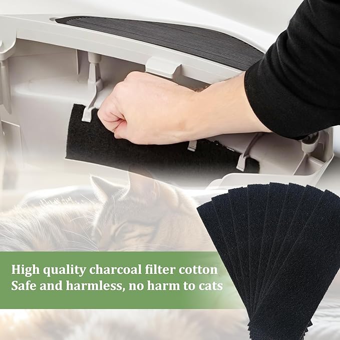 12PCS Carbon Filters Compatible with Litter Robot 3 Replacement Filters for Absorbing Odors Control Damp from Pets and Keep Home Fresh