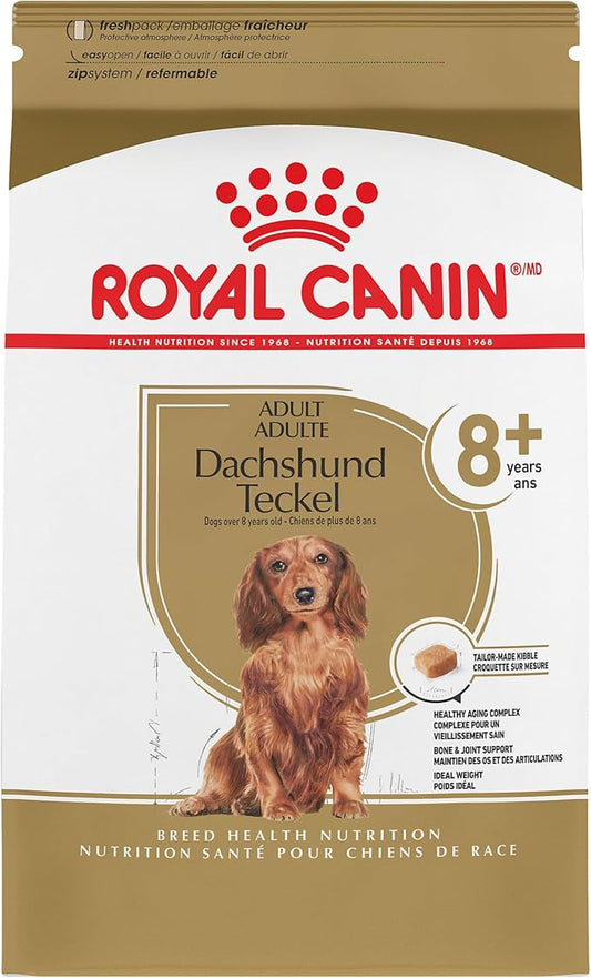 Royal Canin Breed Health Nutrition Dachshund Teckel 8+ Adult Dry Dog Food, 3 lb bag