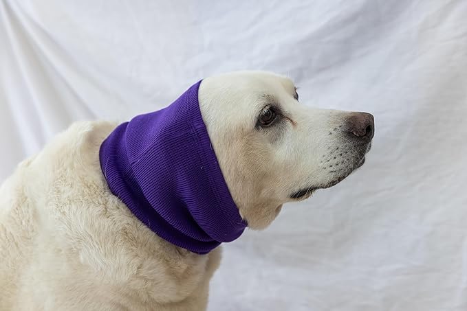 Ear Hematoma Dog, Eog Ear Wrap Hematoma Ear Wrap Snood Noise Cancelling Dog Ear Covers for grooming Purple L