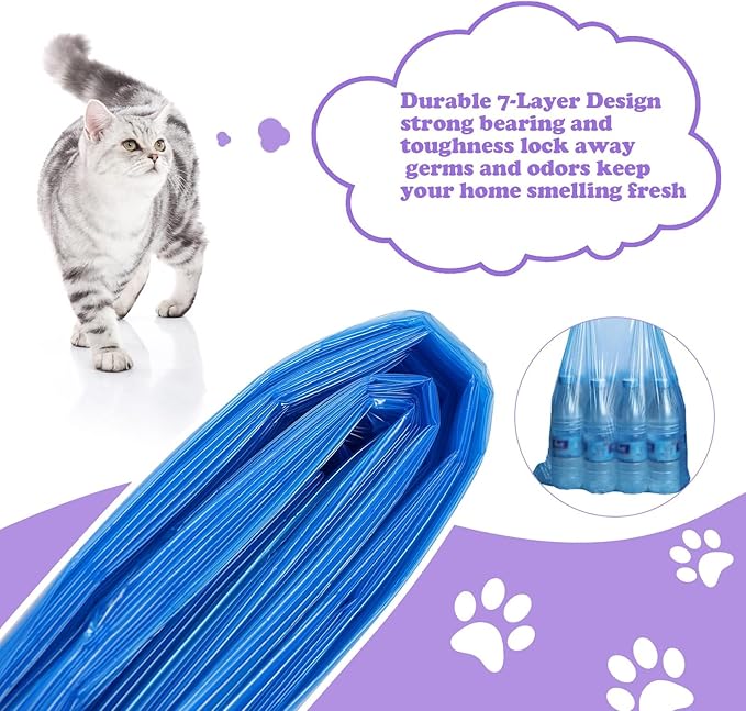 10 Pack Cat Litter Refills Scented Bag Compatible with Your Standard and Plus Litter Disposal Refill Cartridge, Universal Litter Refills Bags (Not Include Cartridge)