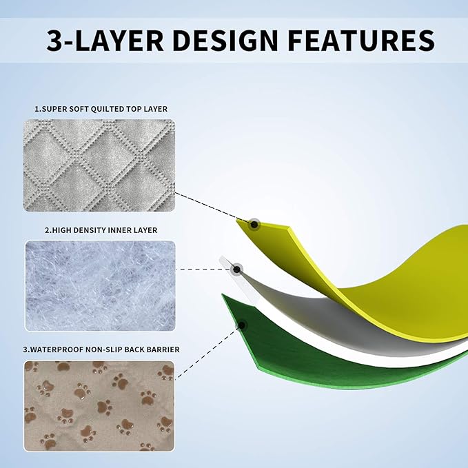 Easy-Going 100% Waterproof Dog Bed Cover, Non-Slip Pet Blanket for Furniture, Washable Couch Cover, Repleasement Sofa Cover (96x82 in, Light Gray)