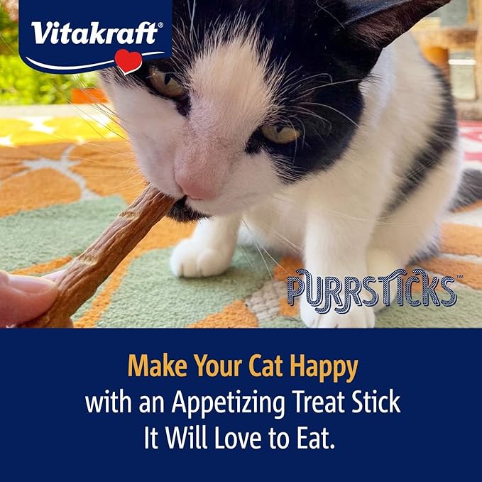 Vitakraft PurrSticks Meaty Cat Sticks - Chicken - Segmented and Breakable Meatstick - Deliciously Tender - 6 Count (Pack of 3) - 18 Sticks