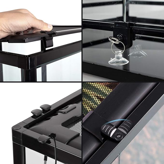 REPTI ZOO 67 Gallon Reptile Glass Terrarium, Double Hinge Door with Screen Ventilation Reptile Terrarium 36" x 24" x 18"(Knock-Down)