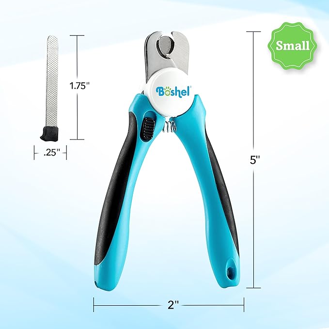 Boshel Small Dog Nail Clipper - Dog Nail Trimmer with Safety Guard, Dog Nail Clippers for Small Dogs & Cat, Razor-Sharp Dog Nail Trimmers, Puppy Toenail Cutter, Pet Nail Clippers for Dogs + Nail File