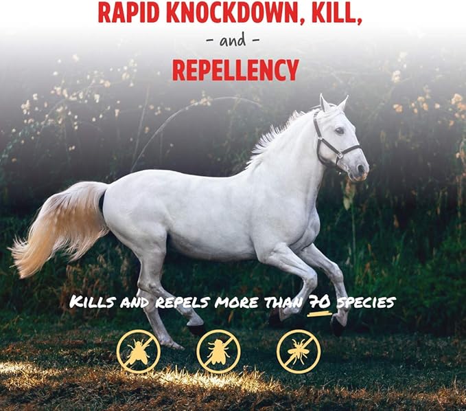 Manna Pro Pro-Force Fly Spray - Rapid Knockdown Fly Repellent for Horses - Repels More Than 70 Listed Species for up to 14 Days - 32 oz