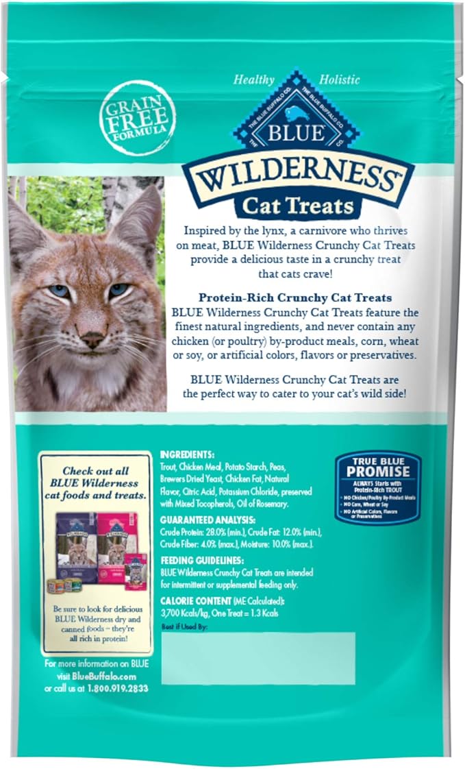 Blue Buffalo Wilderness Crunchy Cat Treats, Trout 2-oz Bag (12 Pack)