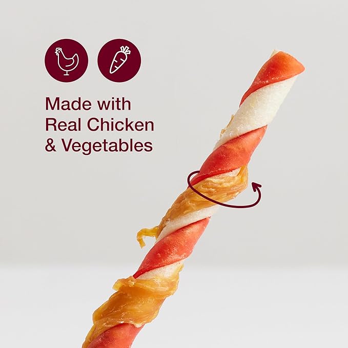 Smartbones Holiday Twists Wrapped with Chicken 28 Count, Made with Real Vegetables and Chicken, Rawhide-Free Chews for Dogs
