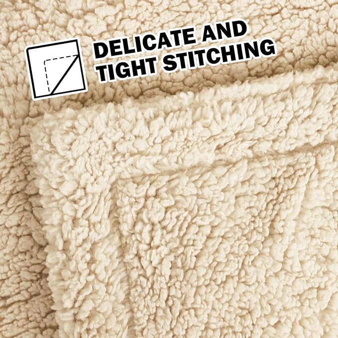 furrybaby Dog Blanket Soft Dog Blankets for Large Dogs Puppy Essentials Washable Fluffy Sherpa Fleece Cat Blanket 40x47 Inches for Bed Furniture Couch Sofa (Double-Layer Large, Beige)